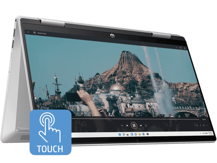 HP Pavilion x360 14 inch 2-in-1 Laptop 14-ek0176TU, Silver - 14-inch - Natural silver cover and base, natural silver aluminum keyboard frame (9L6D3PA)